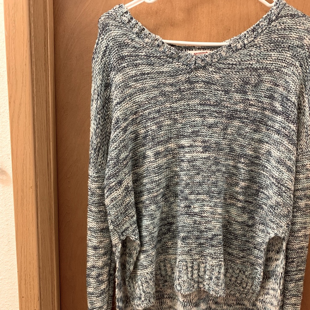 Cute multi colors of blue with white weave sweater